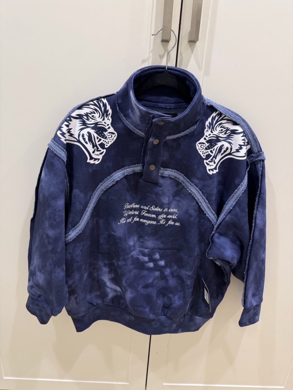 Darc Sport Wolves Forever Tyler Mockneck Sweatshirt Stardust Marble Navy XS
